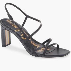 Sam Edelman EMMIE LEATHER STRAPPY HEEL SANDAL Black Size 10